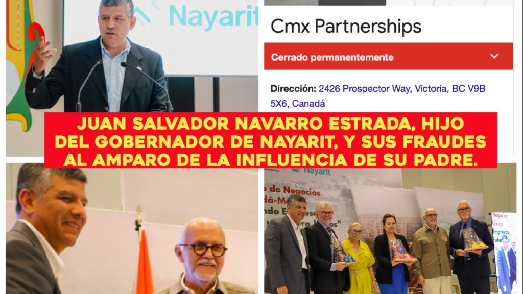 Juan Salvador Navarro Estrada, hijo del gobernador de Nayarit, bajo investigación por operaciones fraudulentas internacionales.
